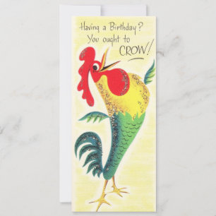 Vintage Birthday Roster Crow! Holiday Card