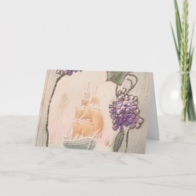 Vintage Birthday Ship Card (Front)