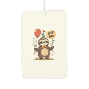 Vintage Birthday Sloth Retro Party Animal Design 2 Car Air Freshener