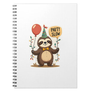 Vintage Birthday Sloth Retro Party Animal Design 2 Notebook