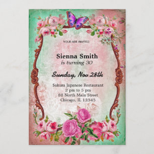Vintage birthday style invitation