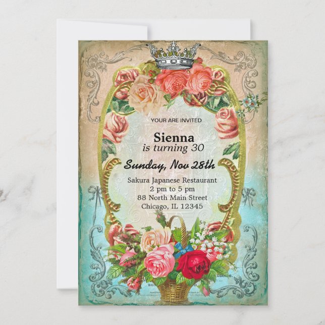 Vintage birthday style invitation (Front)