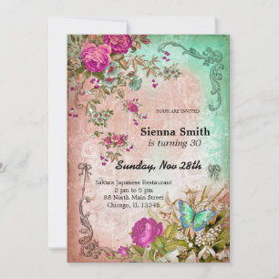 Vintage birthday style invitation