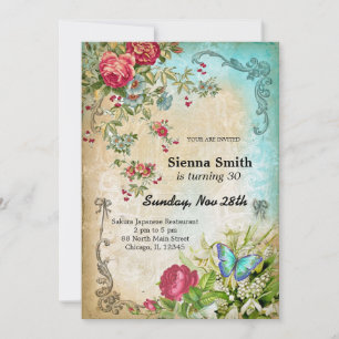 Vintage birthday style invitation