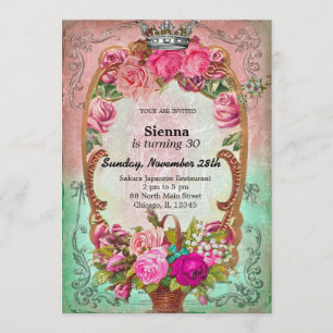 Vintage birthday style invitation
