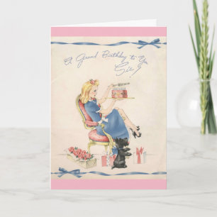 Vintage Birthday to Sister, Card
