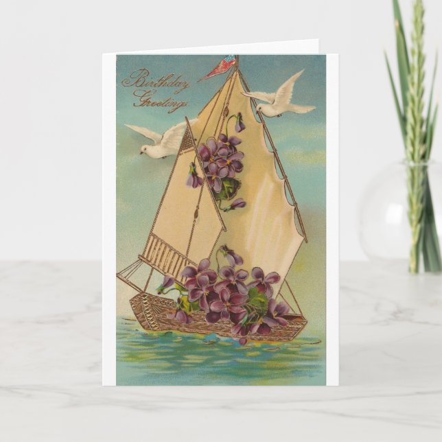 Vintage Birthday Wishes Card (Front)