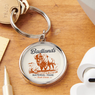 Vintage Bison – Badlands National Park  Key Ring