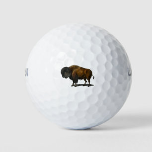 Vintage bison buffalo illustration golf balls