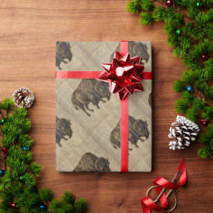 Vintage Bison Wrapping Paper