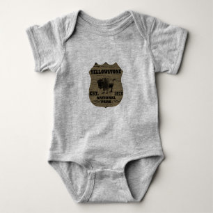 Vintage Bison Yellowstone National Park Baby Bodysuit