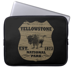 Vintage Bison Yellowstone National Park Laptop Sleeve