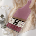 Vintage Bistro Tile Cranberry and Gold Monogram Cutting Board<br><div class="desc">This classy cranberry,  cream and gold faux tile cutting board is perfect for any home. Its clean lines,  simple colours,  and vintage pattern are timeless and versatile. A bistro tile design with a surface that is durable and easy to clean.</div>