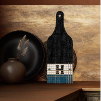 Vintage Bistro Tile Turquoise and Gold Monogram