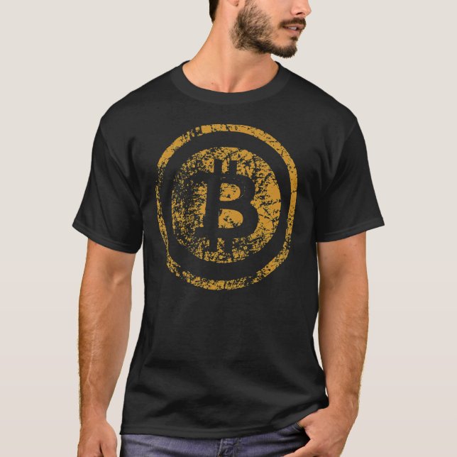 Vintage Bitcoin Logo Grunge Tshirt  Essential T-Sh (Front)