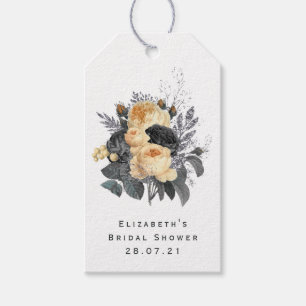 Vintage Black and Gold Floral Bees Gift Tags