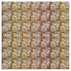 Vintage black and gold Roses floral pattern Fabric