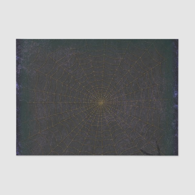 Vintage Black and Gold Spiderweb Tissue Paper (Front)