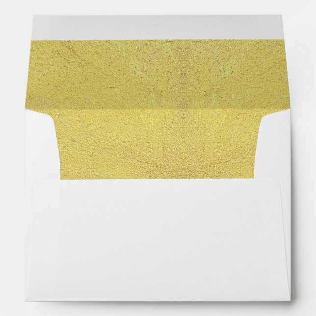 Vintage Black and gold Wedding Envelope (Back (Bottom))