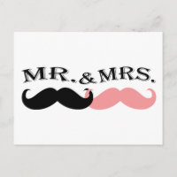 Vintage Black and Pink Moustache