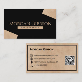 Vintage Black and Terracotta Business Card