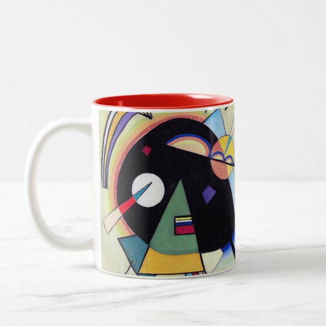 Vintage Black and Violet - Kandinsky Abstract Art Two-Tone Coffee Mug (Left)