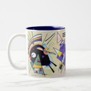Vintage Black and Violet - Kandinsky Abstract Art Two-Tone Coffee Mug