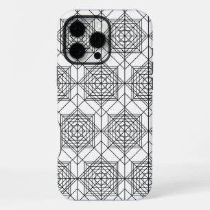 Vintage Black and White Abstract Linear Pattern iPhone 16 Pro Max Case