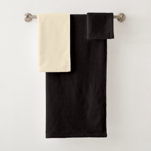 Vintage black and white bath towel set