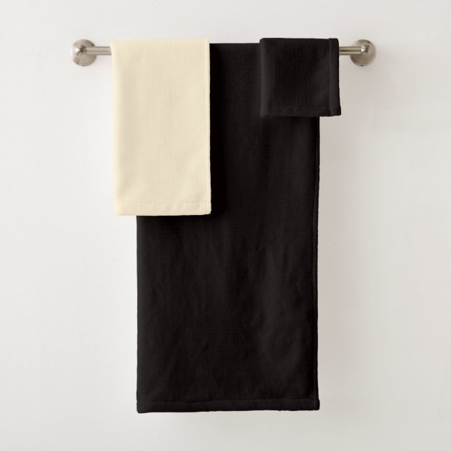Vintage black and white bath towel set (Insitu)