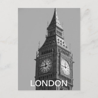 Vintage Black and White Big Ben London postcard