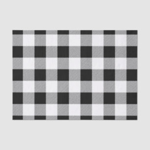 Vintage Black and White Buffalo Plaid Tissue Paper