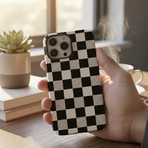 vintage Black and white chequerboard aesthetic iPhone 16 Pro Max Case