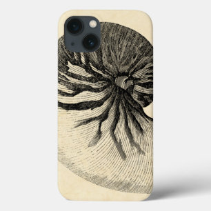 Vintage Black and White Conch Shell iPhone 13 Case
