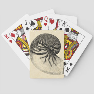 Vintage Black and White Conch Shell Playing Cards