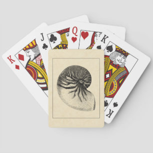 Vintage Black and White Conch Shell Playing Cards