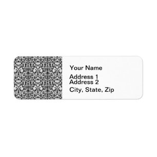 Vintage Black and White Damask Lace Brocade