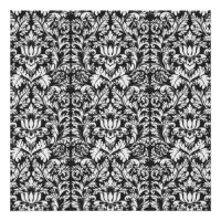 Vintage Black and White Damask Lace Brocade