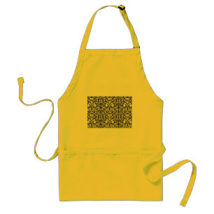 Vintage Black and White Damask Lace Brocade Standard Apron