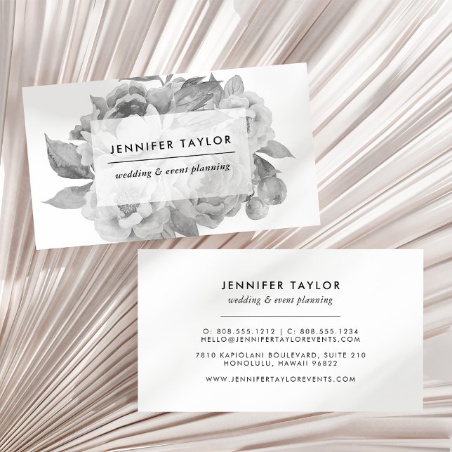 Vintage Black and White Floral Business Card (Creator Uploaded)