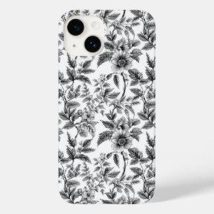 Vintage Black and White Floral Pattern Ferns Case-Mate iPhone 14 Case