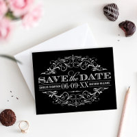 Vintage Black and White Flourish Wedding