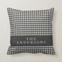 Vintage Black and White Gingham Plaid Personalised