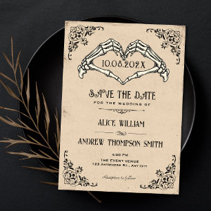 Vintage Black and white gothic arch wedding  Save The Date