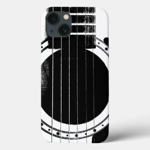 Vintage Black and White Guitar iPhone 13 Case