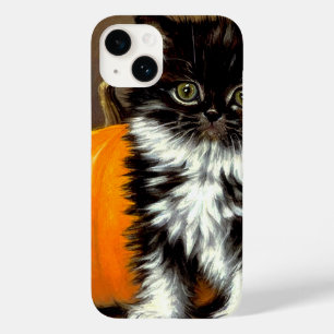 Vintage Black and White Halloween Cat Case-Mate iPhone 14 Case