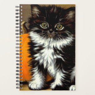 Vintage Black and White Halloween Cat Planner