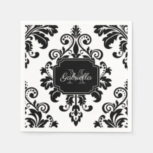 Vintage Black and White Napkin