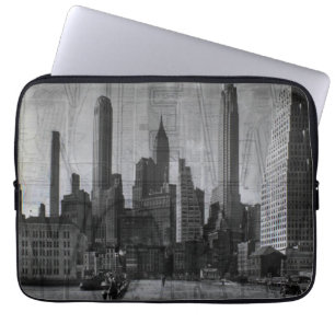 Vintage Black and White New York City Laptop Sleeve