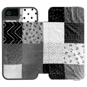 vintage black and white patchwork squares  incipio watson™ iPhone 5 wallet case